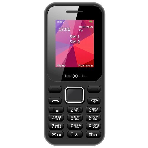 Телефон teXet TM-122, 2 SIM, черный