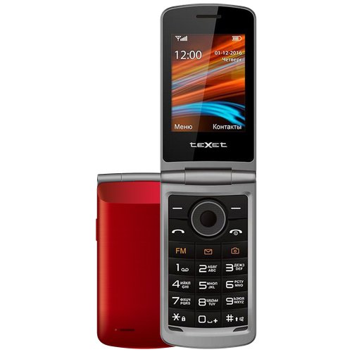 Телефон teXet TM-404, SIM+micro SIM, красный